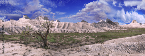 scenery of white mountains Ustyurt