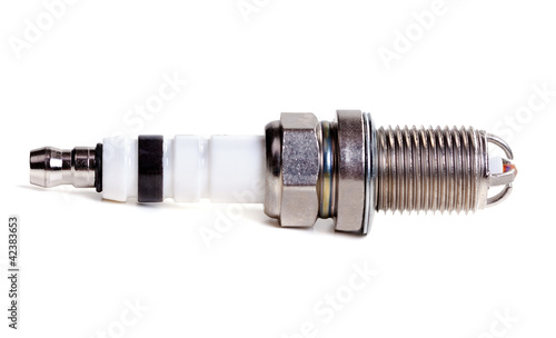 Spark plug isolated on white background with clipping path