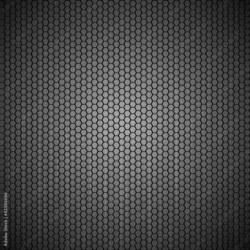 Metallic background with hexagon grid texture - eps8 Metallic background with hexagon grid texture - eps8