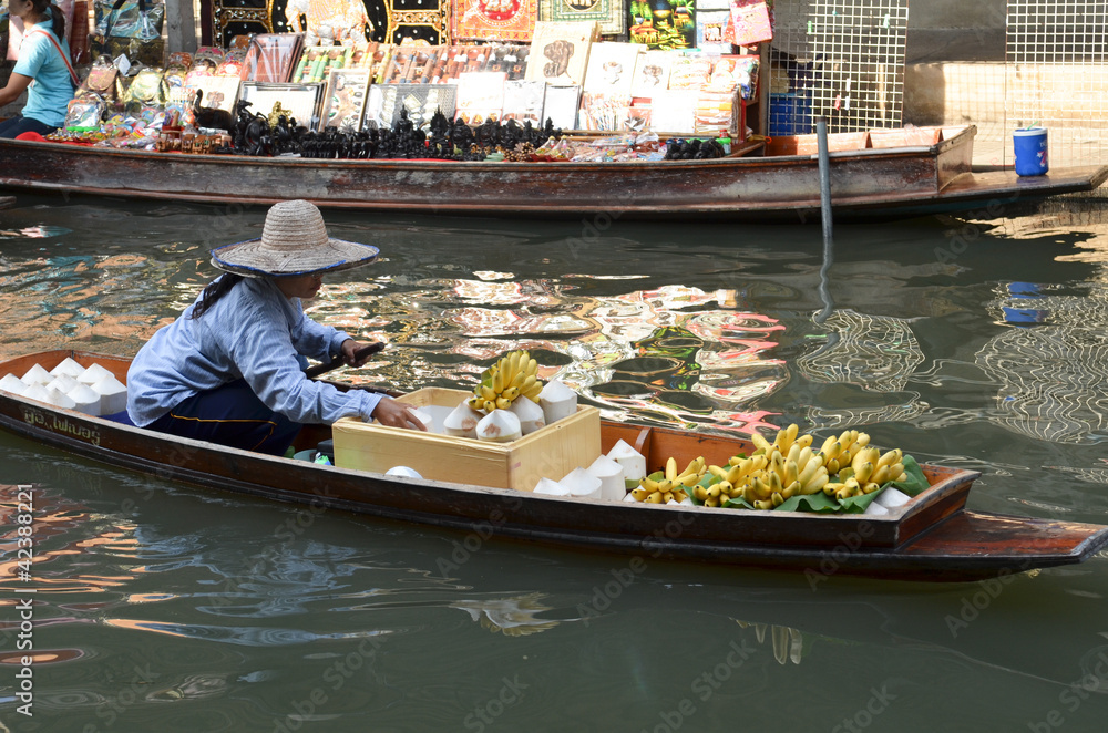 Obraz premium Visite du marché flottant Damnoen Saduak