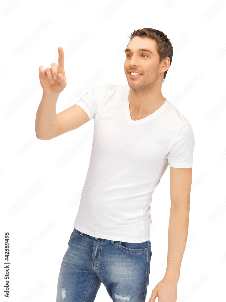 man working with something imaginary man working with something imaginary