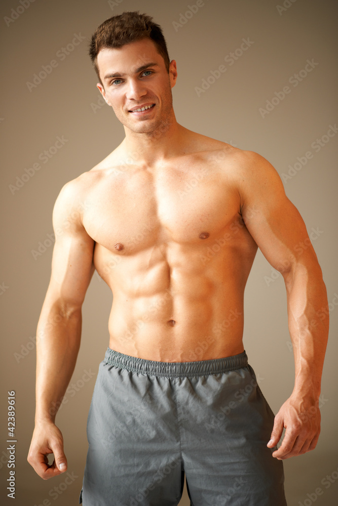 Portrait of a handsome young man with great physique