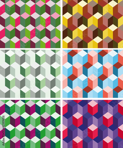 Set of seamless prismatic patterns