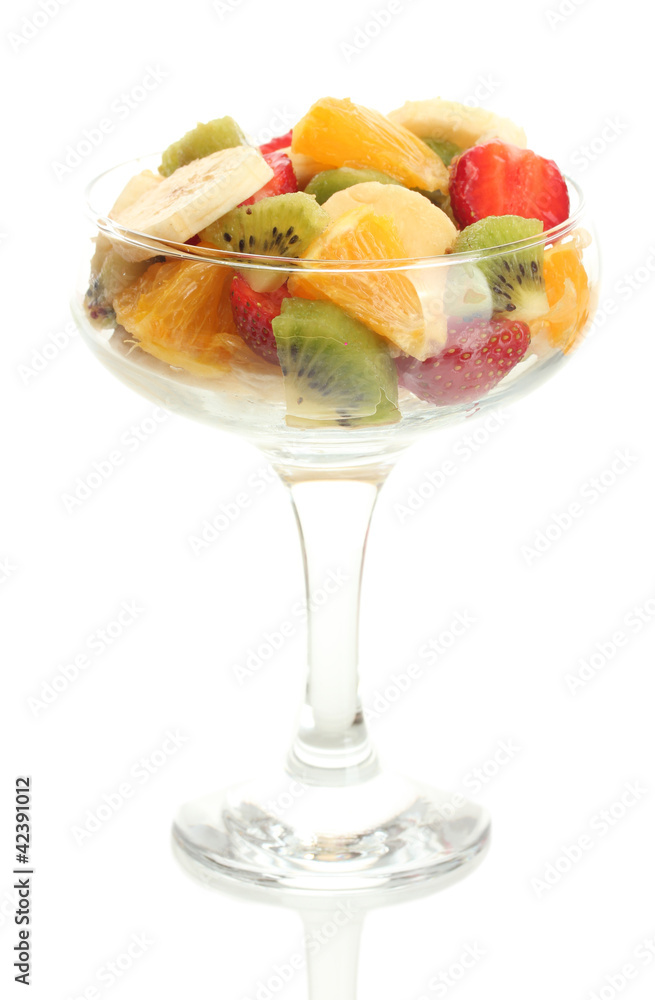Fresh fruits salad isolated on white Fresh fruits salad isolated on white