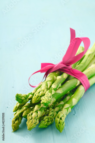 Bunch of fresh young asparagus tips