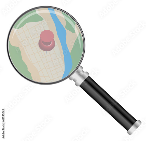 Magnifying Glass and Map