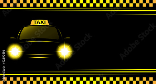 Fotografia, Obraz background with taxi sign and cab