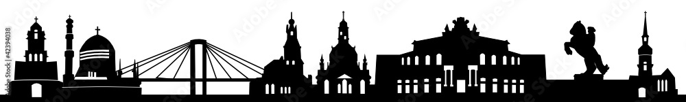 Dresden Skyline mit Wahrzeichen