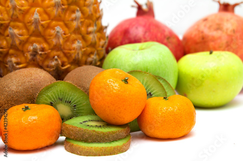 fresh fruit on a white background