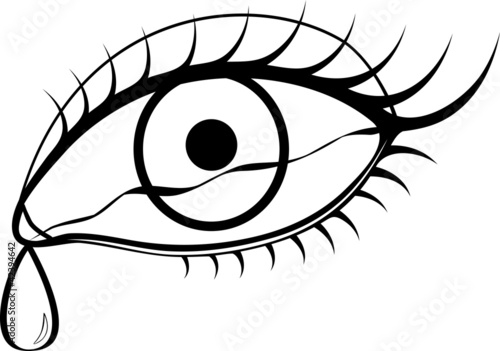 an eye with a tear