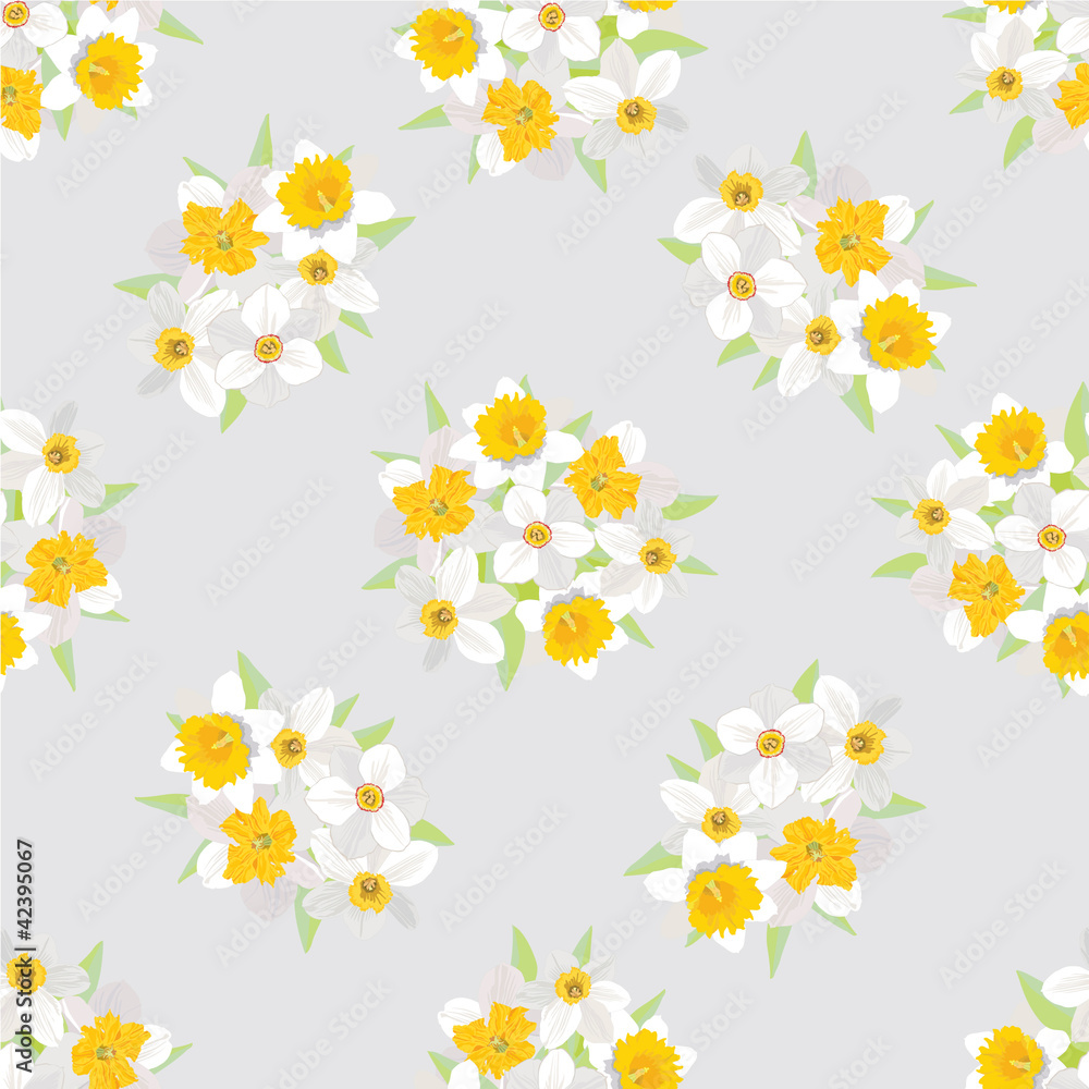 Obraz premium seamless pattern with flowers daffodils