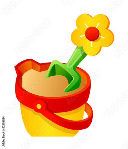 Vector icon bucket and trowel