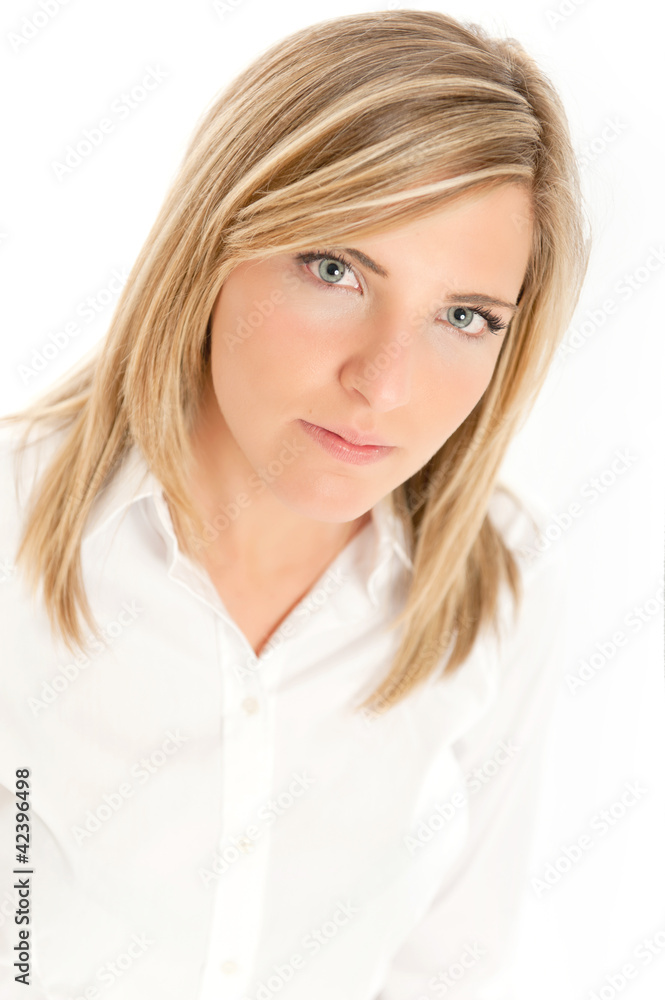 Attractive serious blond girl Attractive serious blond girl