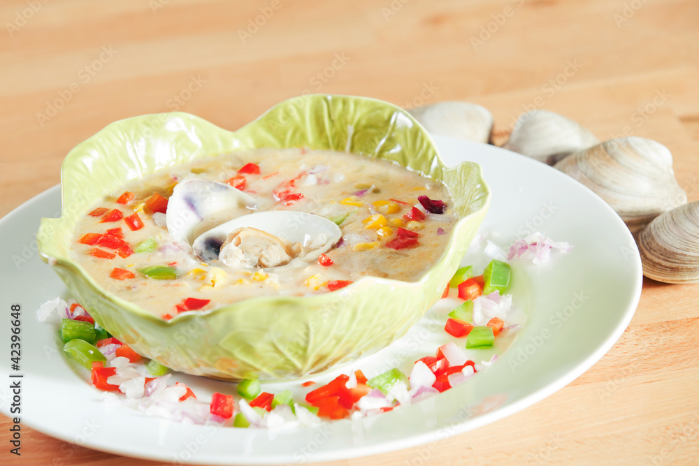 Bowl of California Style clam chowder Bowl of California Style clam chowder