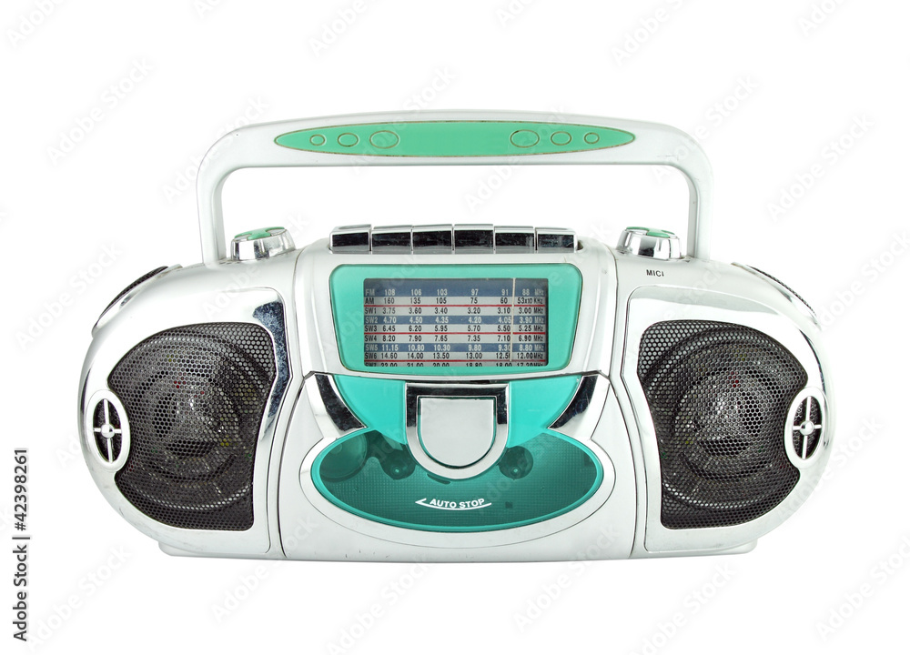 radio tape on white background radio tape on white background