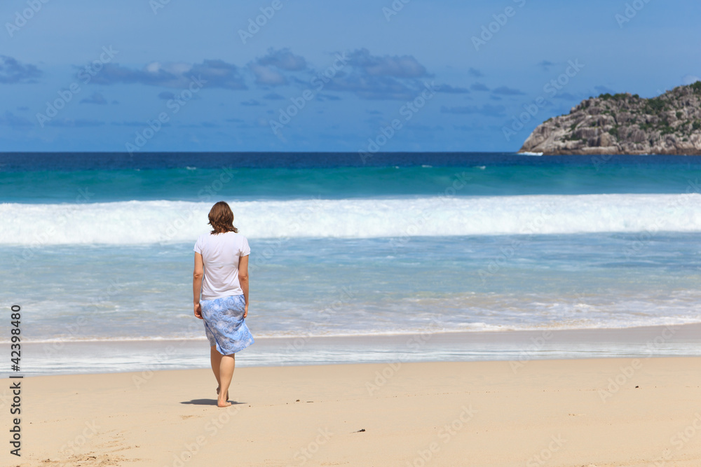 woman on tropical beach