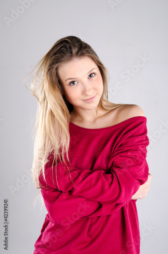 Girl in red pullover © taliashvili
