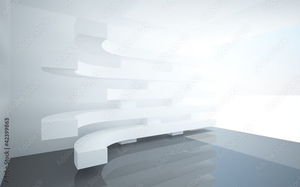 abstract interiors with stylized, abstract white balconies abstract interiors with stylized, abstract white balconies