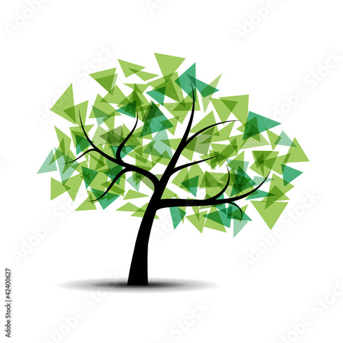 Abstract green tree # Vector
