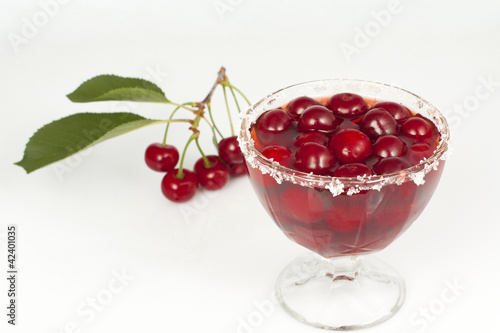 cherry jam in a glass kremanki photo