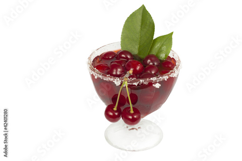 kremanki glass with cherry jam photo