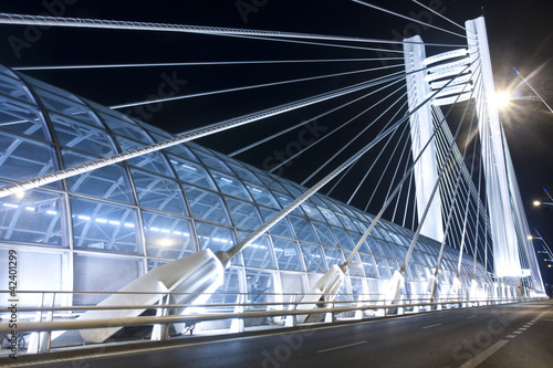 Basarab bridge in the night, Bucharest, Romania