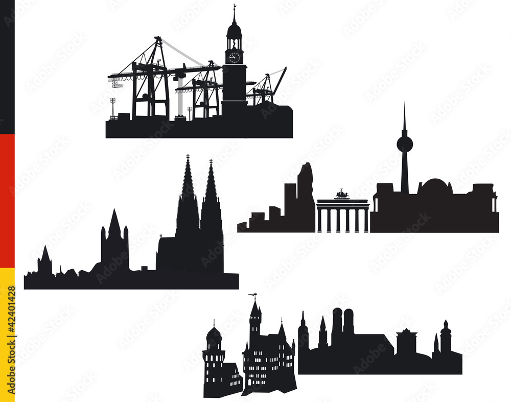 4 Deutsche Städte, Hamburg, Berlin, Köln, München
