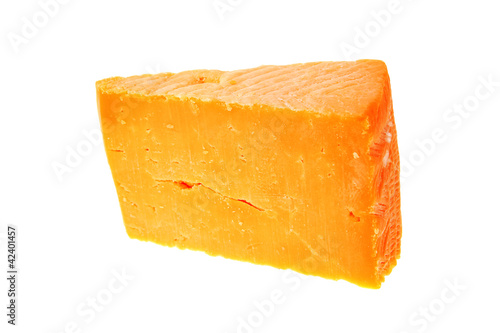 cheddar cheese isolated on a white