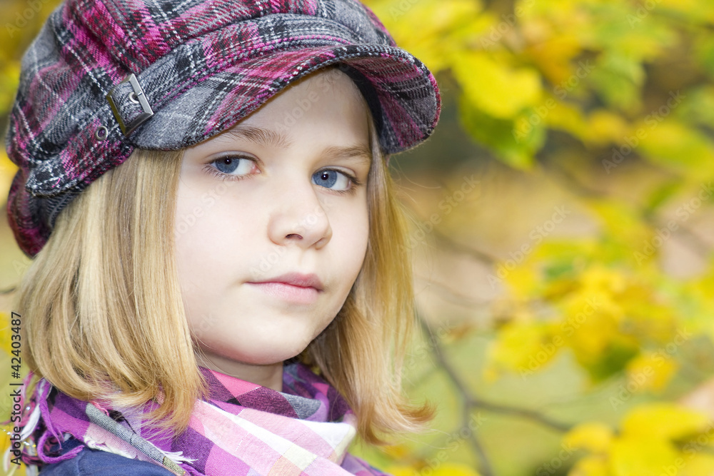 Autumn portrait of a lovely little girl Autumn portrait of a lovely little girl