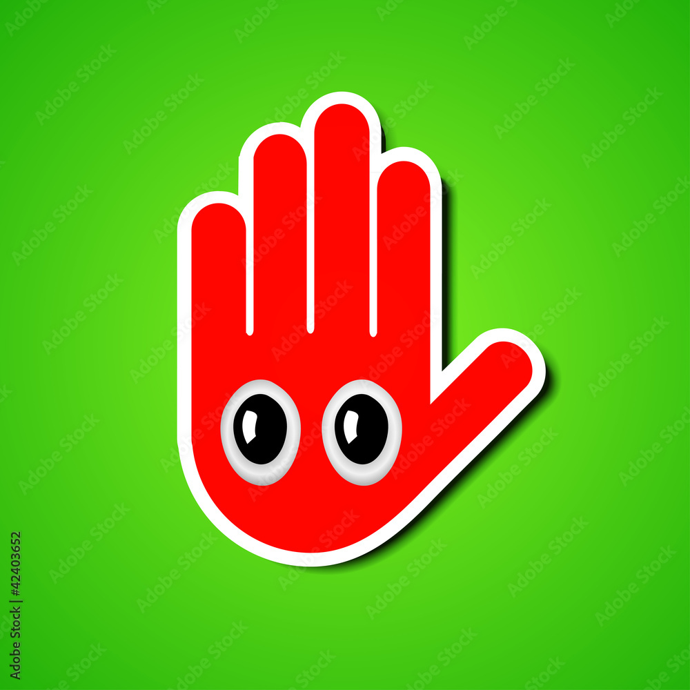 Obraz premium Vector creative face on green background. Eps10