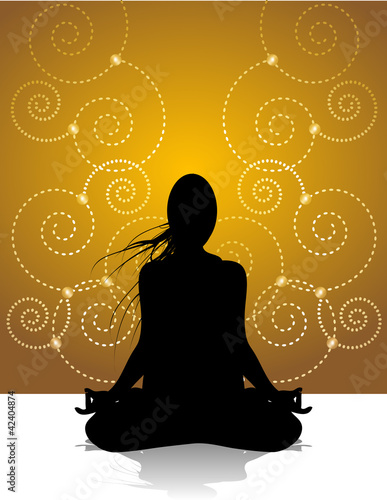 woman action or practice of meditating