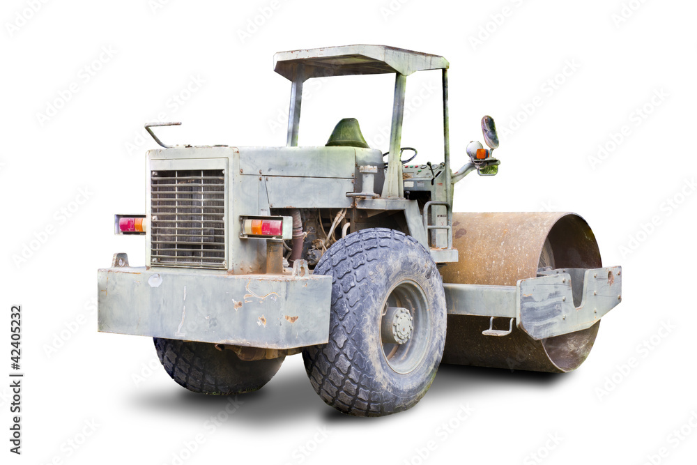 Steamroller isolated with clipping path Steamroller isolated with clipping path