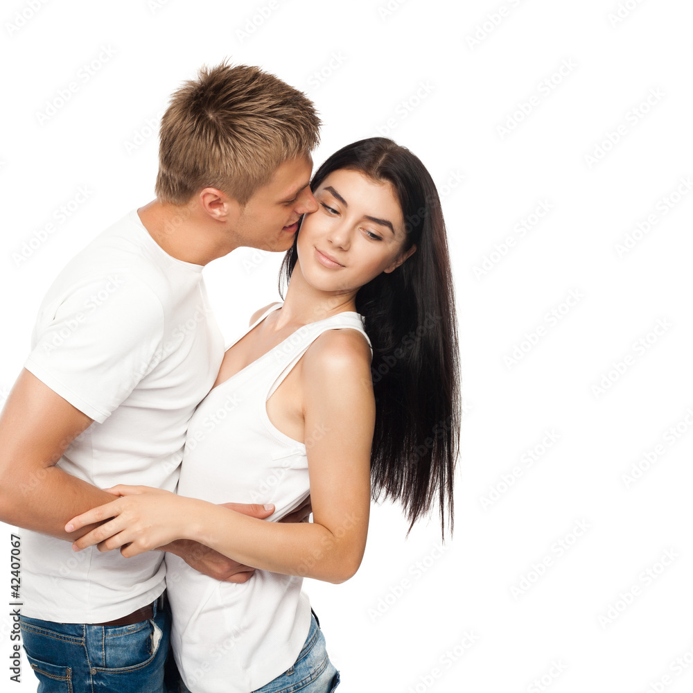 Happy young couple in casual clothing Happy young couple in casual clothing