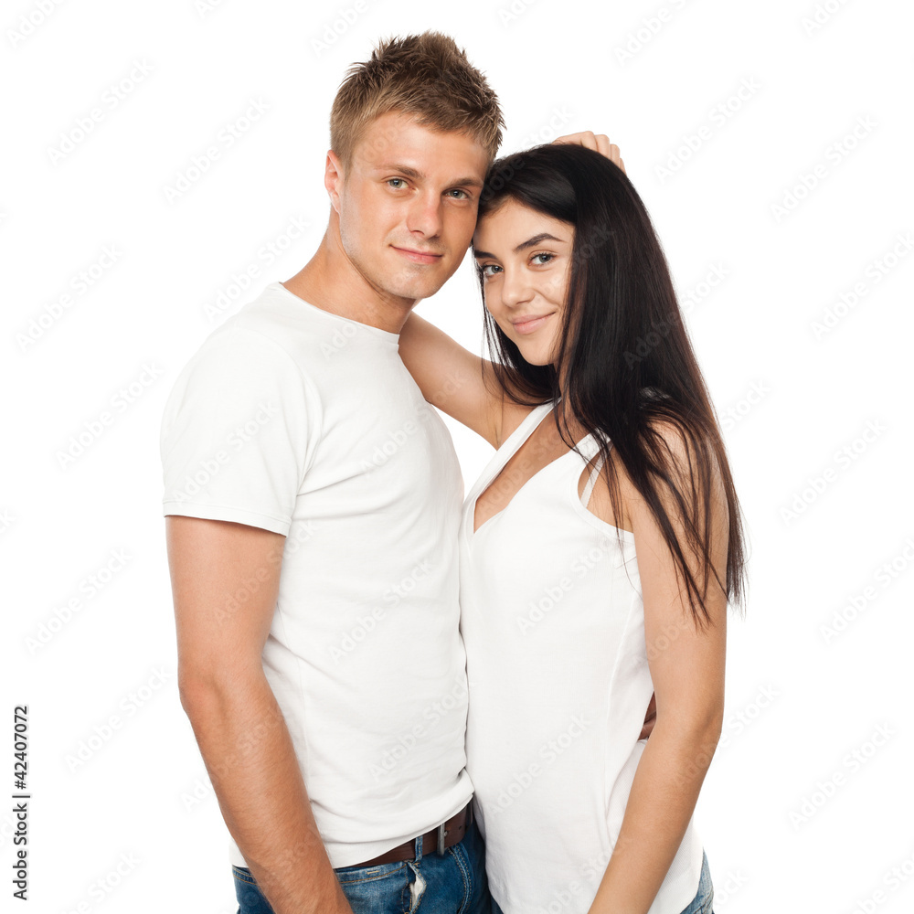 Happy young couple in casual clothing Happy young couple in casual clothing