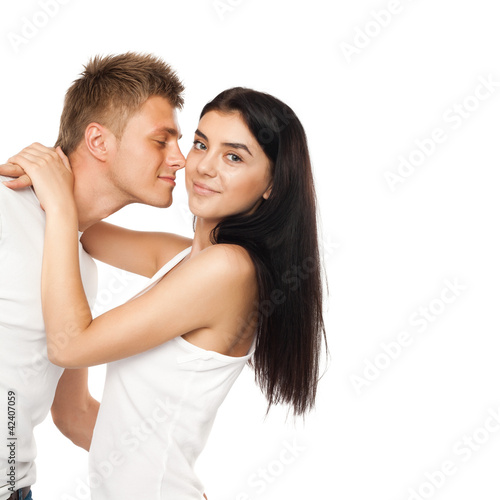 Happy young couple in casual clothing