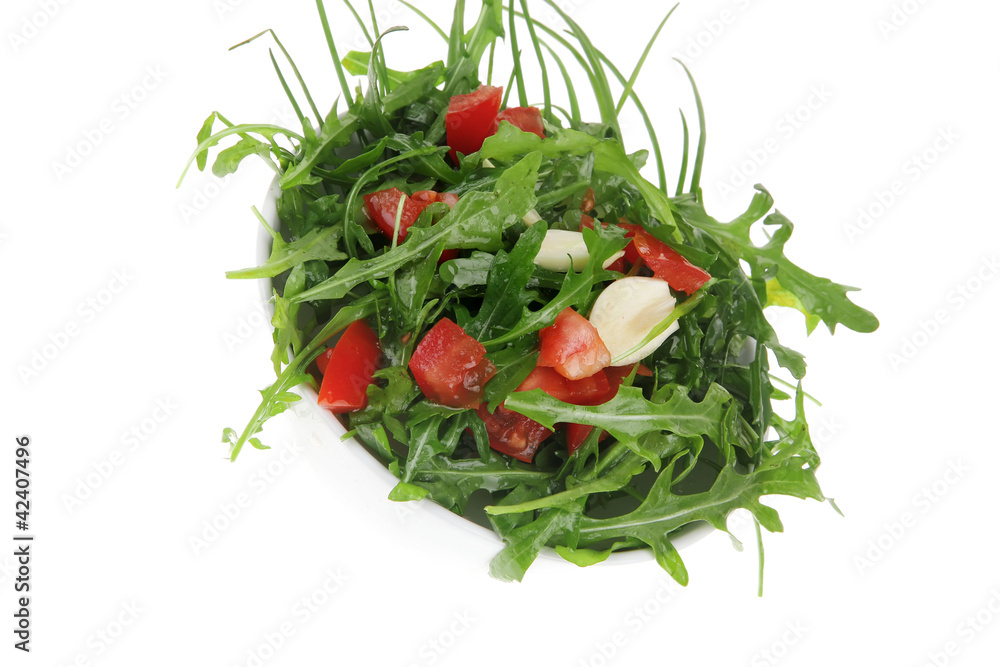 healthy food : salad with raw tomato and green staff healthy food : salad with raw tomato and green staff