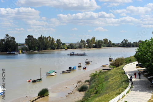 Barcaza de Coria del Río para cruzar el río Guadalquivir, provincia de Sevilla, España photo