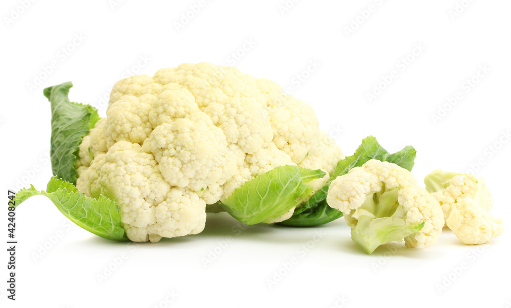 Fresh cauliflower isolated on white Fresh cauliflower isolated on white