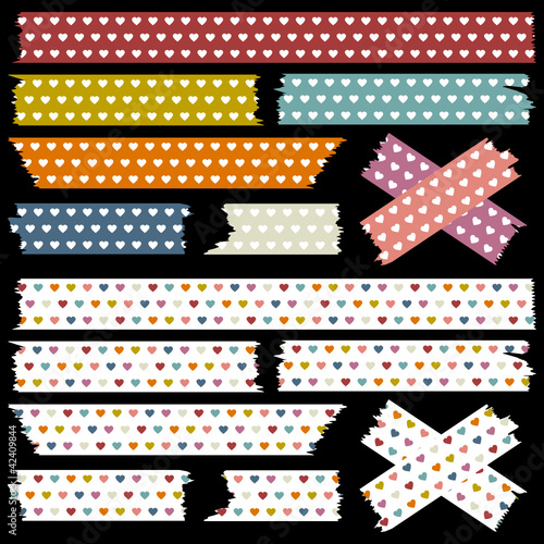 Tape Set Hearts Retro Colours