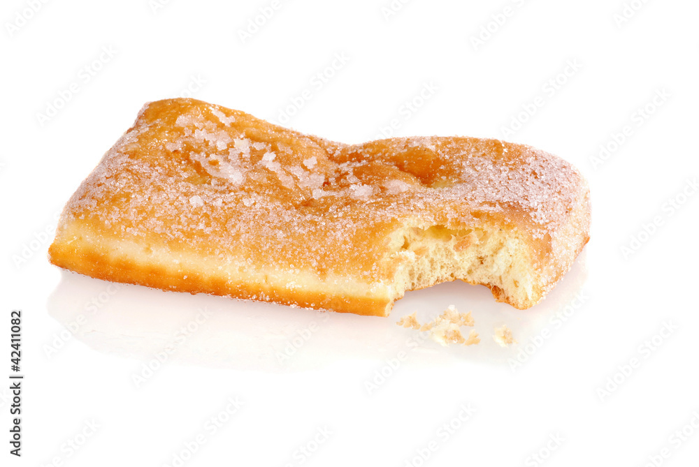 bite from a sugar donut