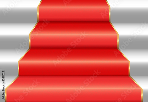 Staircase with red carpet