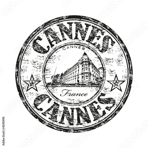 Cannes grunge rubber stamp