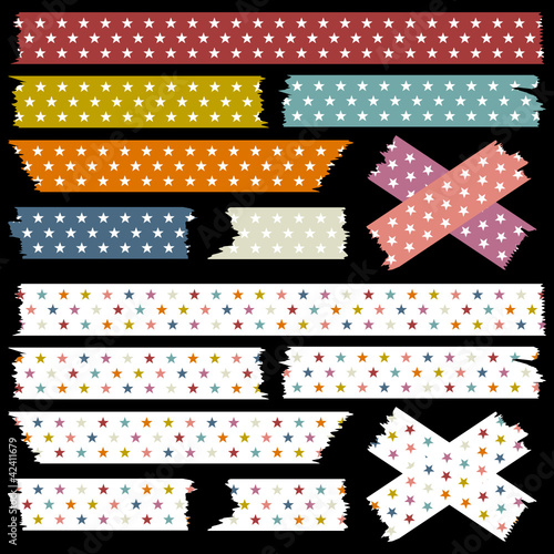 Tape Set Stars Retro Colours