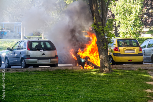 Car in flames