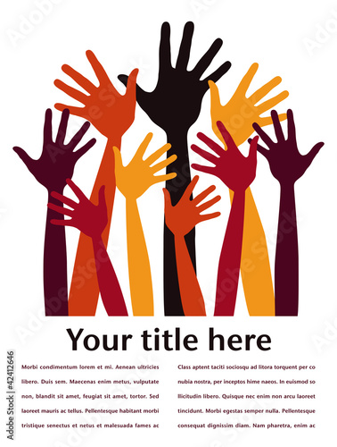 Happy hands with copy space vector.