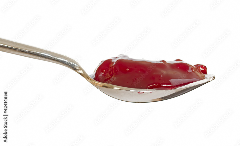 Spoonful of red raspberry jam Spoonful of red raspberry jam