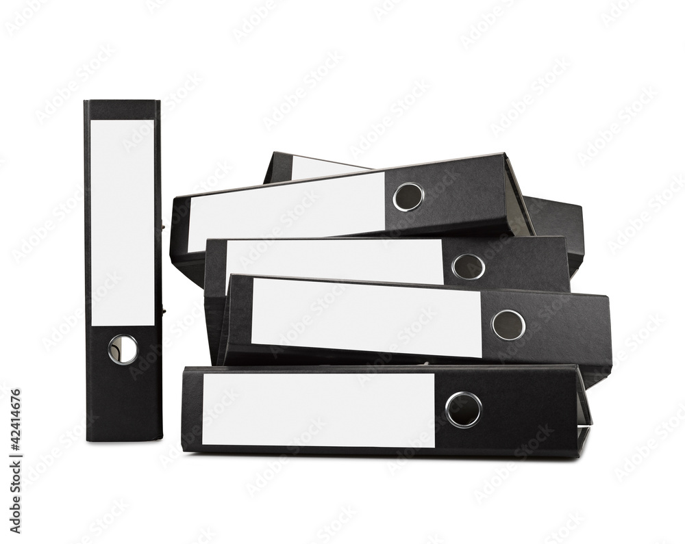 Stack of black office folders Stack of black office folders