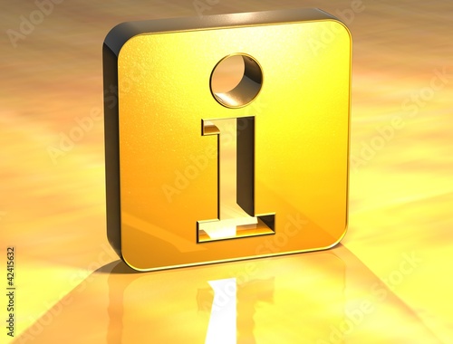 Fotografie 3D Information Gold Sign