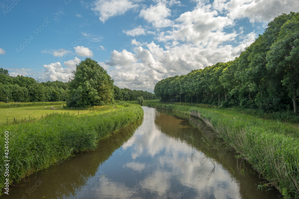 Reflection of clouds in a canal