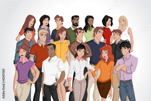 Group of cartoon business people
